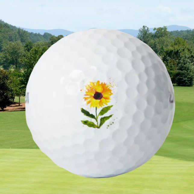 Balles De Golf Fleurs d'eau jaune de tournesol (Créateur téléchargé)