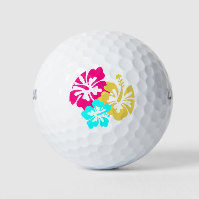 Balles De Golf Fleurs d'Hibiscus hawaïens (Devant)
