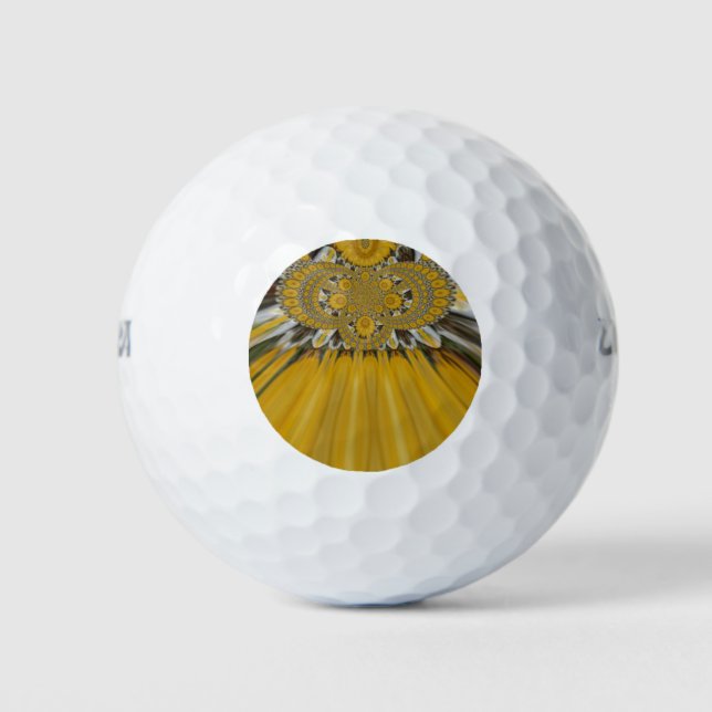 Balles De Golf Fleurs rayonnantes : Tournesol doré : Design écoch (Devant)