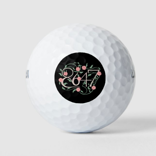 Balles De Golf Floral Subtle Anti Trump 8647 86 47 Boho (Devant)