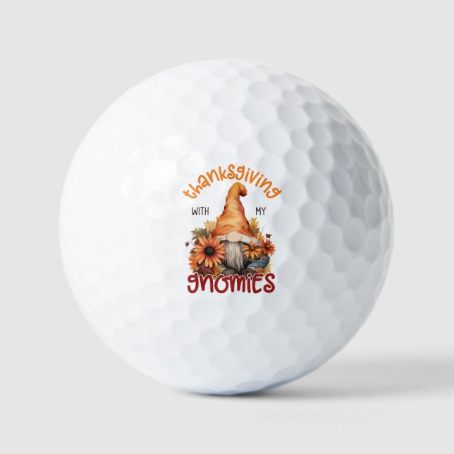 Balles De Golf Floral Thanksgiving avec mes Gnomies (Recto)
