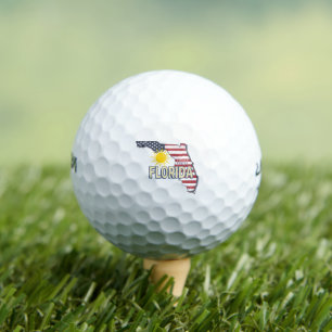 Balles De Golf Floride États-Unis Carte Retro Vintage USA