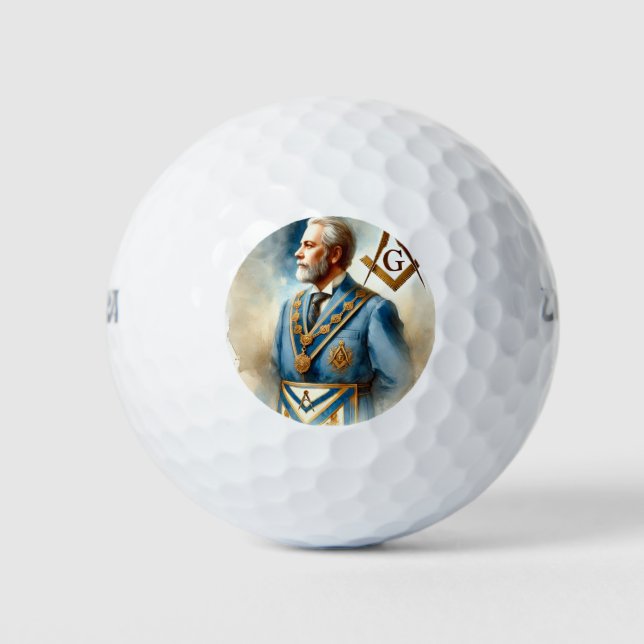 Balles De Golf Freemason Carré et Compass Mason Mason Master (Devant)