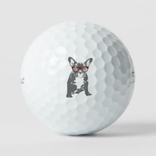 Balles De Golf French bulldog avec lunettes humour fun