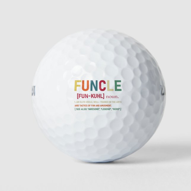 Balles De Golf Funcle Funny Uncle Définition, Awesome Legend Hero (Devant)