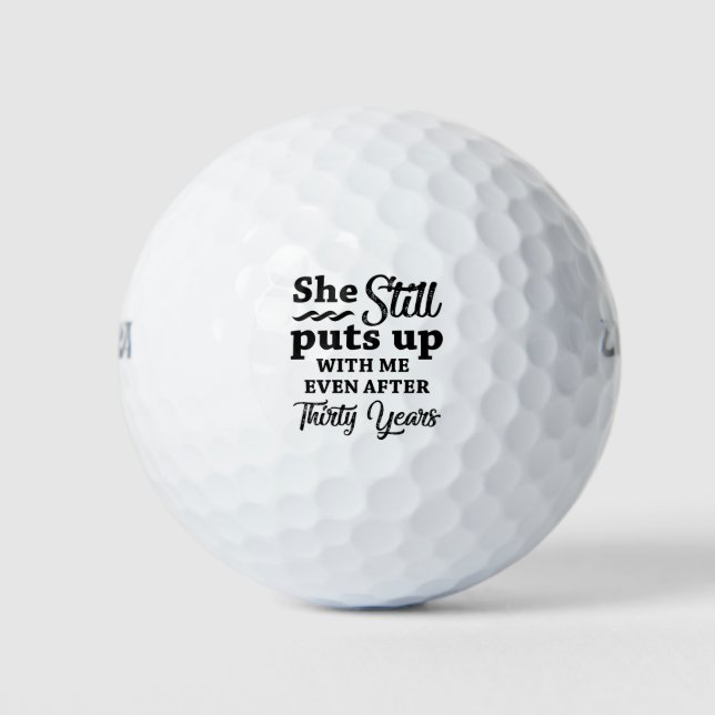 Balles De Golf Funny 30ème anniversaire de Mariage (Devant)