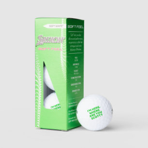 Balles De Golf Funny Bold Green Text Golfer Nom perdu