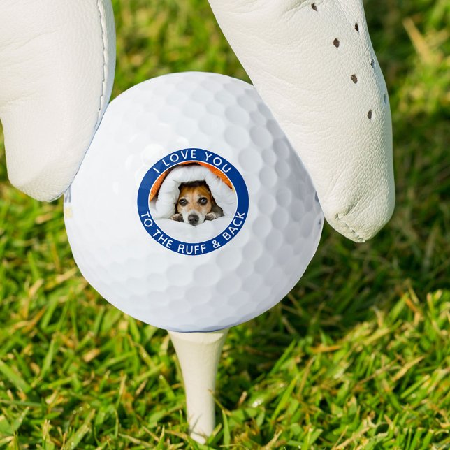 Balles De Golf Funny Chien photo Blue et White Golf Balls (Créateur téléchargé)
