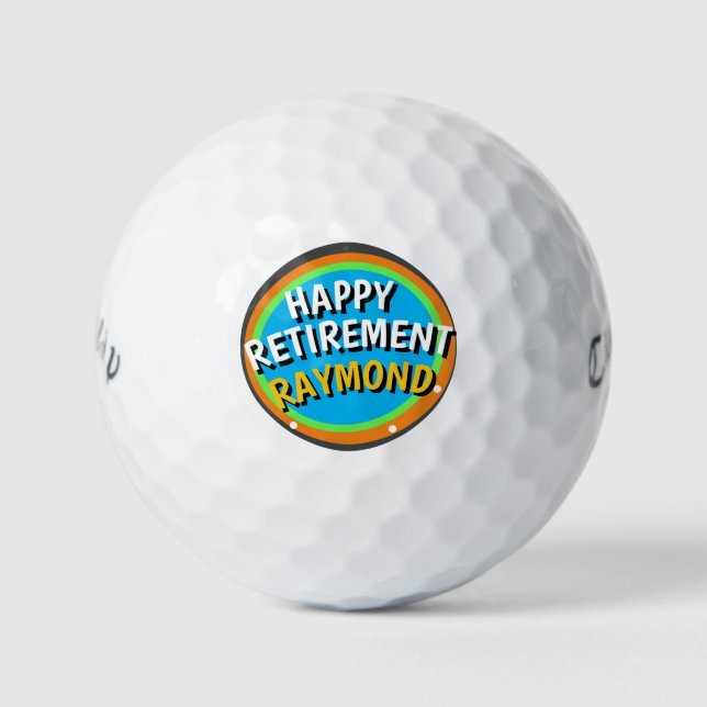 Balles De Golf Funny Golf Ball HEUREMENT RETRAITE (Devant)