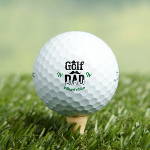 Balles De Golf Funny Golf Papa avec Casquette et Mustache Monogra