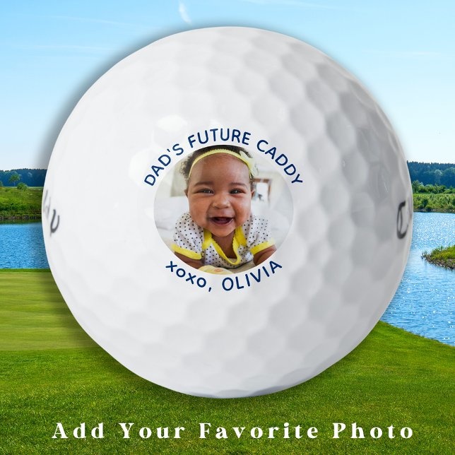 Balles De Golf Futur Caddy de papa Personnaliser Photo Golfeur mo (Créateur téléchargé)