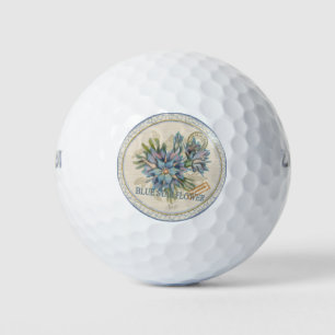 Balles De Golf G Bureau de création Fleur bleue