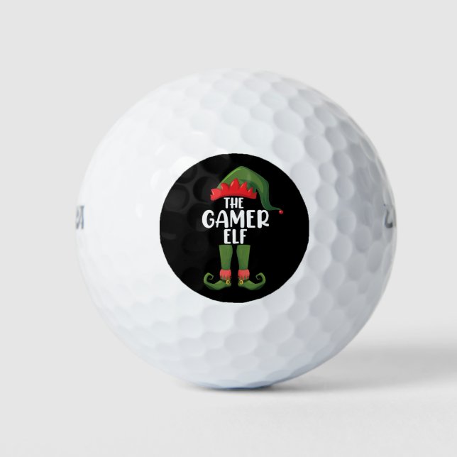 Balles De Golf Gamer Elf Correspondant Famille Noël Gamer (Devant)