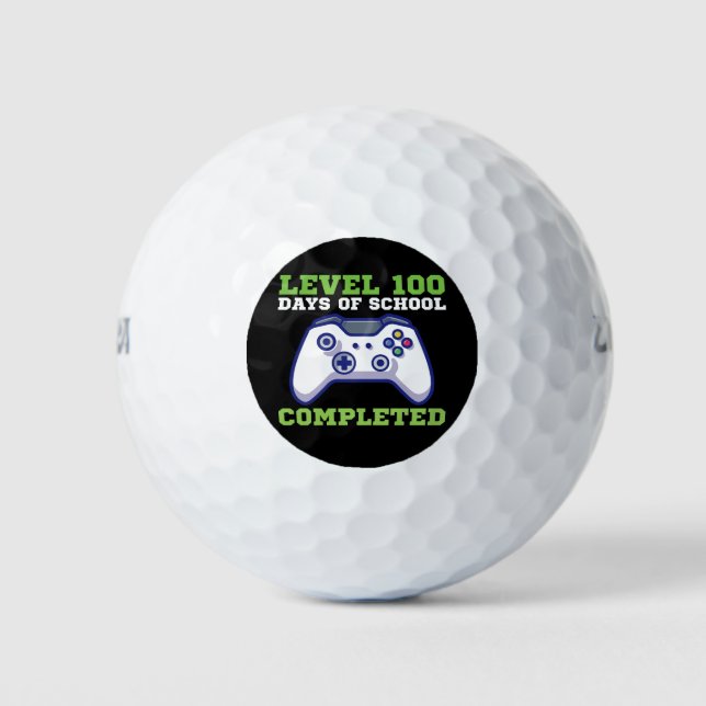 Balles De Golf Garçons Niveau 100 Jours d'école terminés  (Devant)