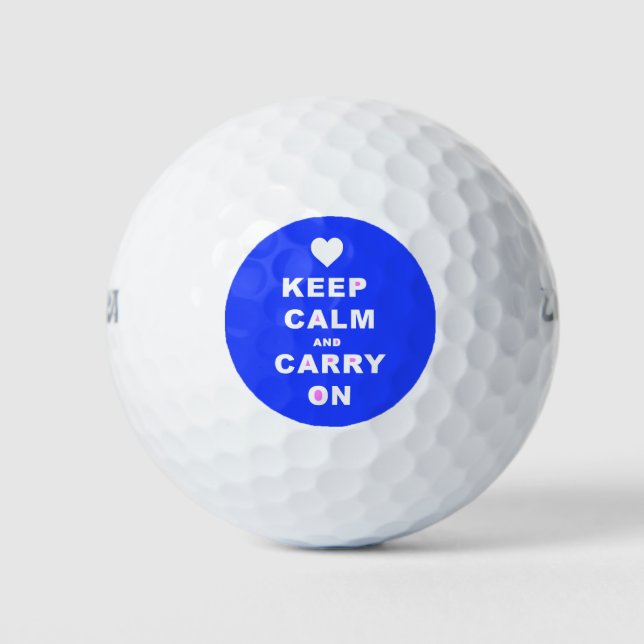 Balles De Golf GARDEZ CALME ET TRANSPORTEZ EN Bleu (Devant)