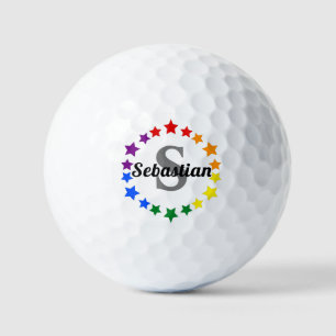 Balles De Golf Gay pride LGBT contemporain Stars Monogramme & Nom