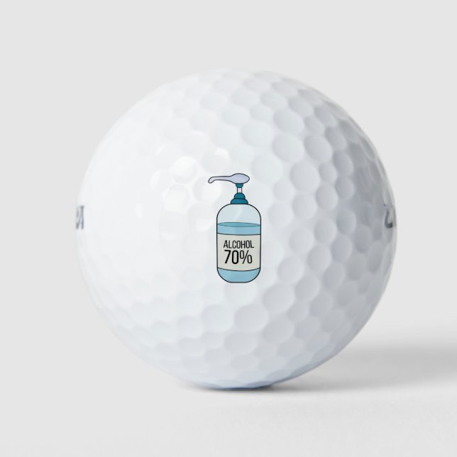 Balles De Golf Gel Sanitizer à la main avec 70% d'alcool (Devant)
