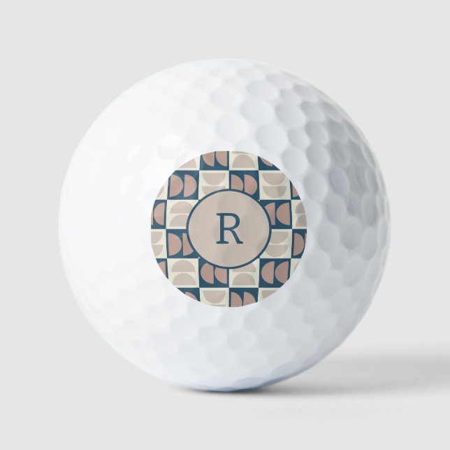 Balles De Golf géométrique moderne du milieu du siècle (Recto)