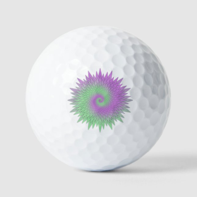Balles De Golf Géométrique Violet et Vert (Recto)