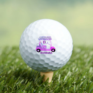 Balles De Golf Glam Glitz Monogram Pink Purple Diamond Panier