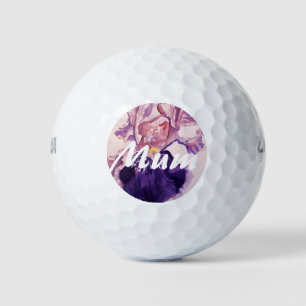 Balles De Golf Glorioues Purple Iris Aquarelle Peinture