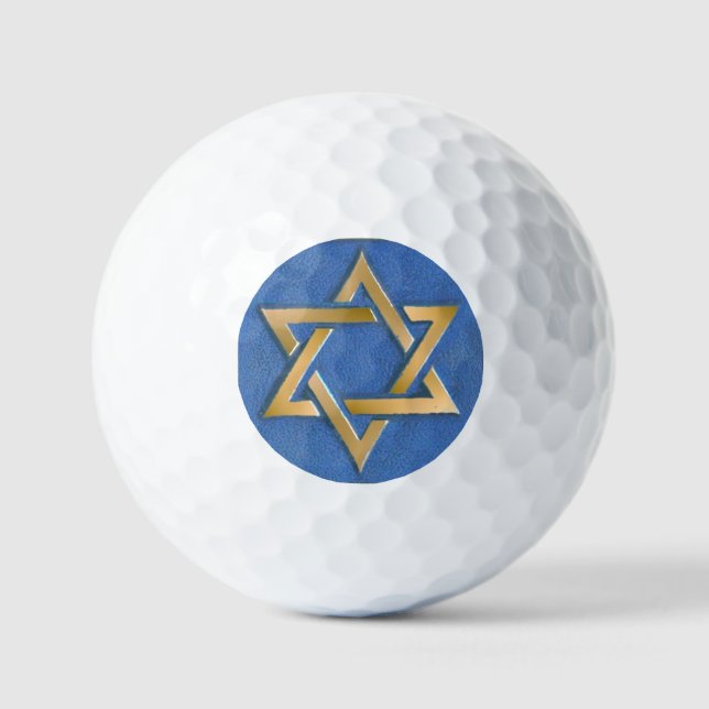 Balles De Golf Gold Blue Star de David Art Panel (Recto)