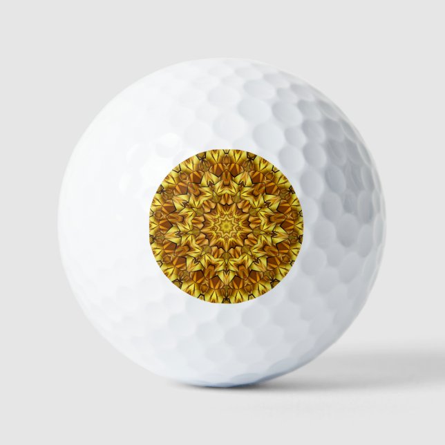 Balles De Golf Golden Mandala Antique Abstract Design-63495 (Recto)