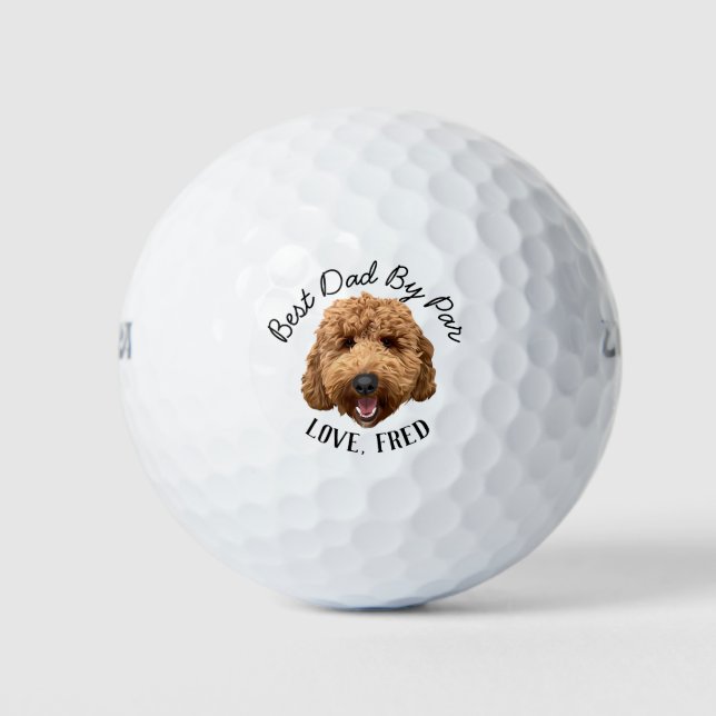 Balles De Golf Goldendoodle Custom Golf Ball Best Papa par Par Ca (Devant)