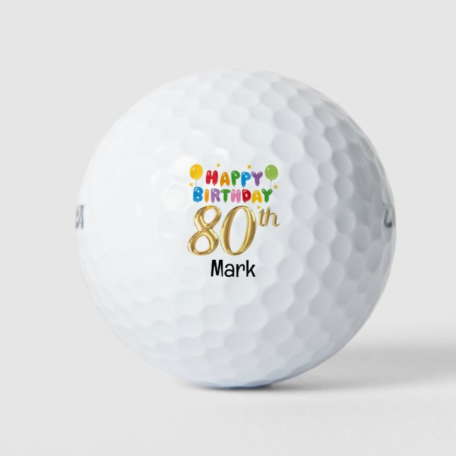 Balles De Golf Golf 80e anniversaire pour Golfer (Devant)