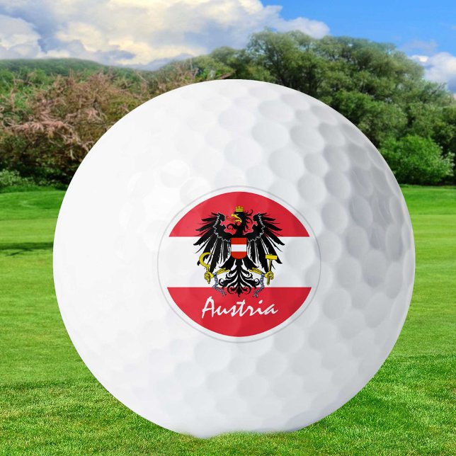 Balles De Golf Golf Autriche & drapeau autrichien / Golf Ball (Créateur téléchargé)