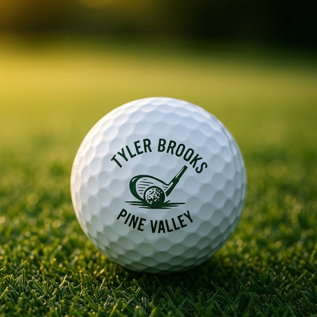 Balles De Golf Golf Ball de golf blanc et vert personnalisé (Créateur téléchargé)