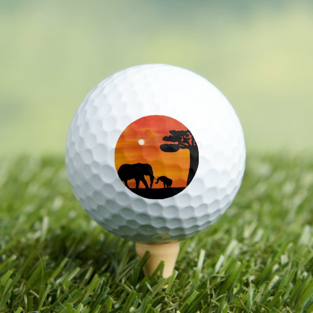 Balles De Golf Golf Belephant, , ciel, animaux, lever du soleil,  (T-shirt Insitu)
