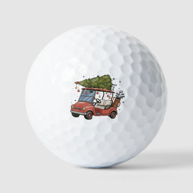 Balles De Golf Golf Cart Christmas Tree Golf Lover Gift (Recto)