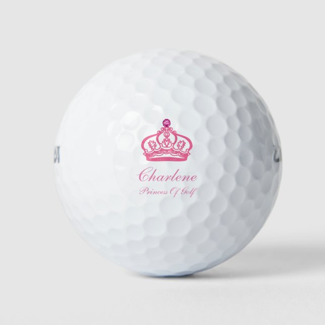 Balles De Golf Golf de Monogramme rose (Devant)
