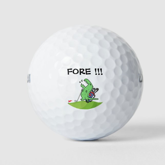 Balles De Golf Golf Dinosaur crier FORE golfeur drôle (Devant)