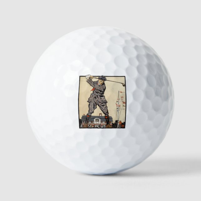 Balles De Golf Golf Golfer Vintage Golf antique (Recto)