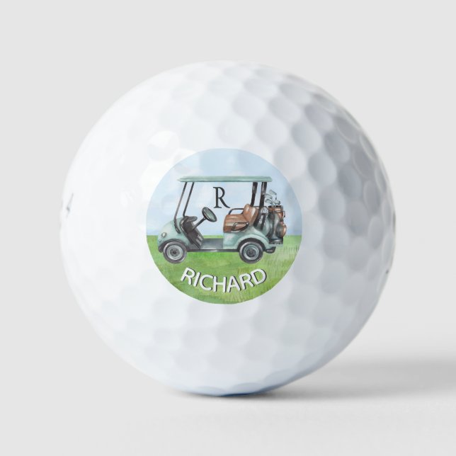Balles De Golf Golf Guy's Cart Clubs Personnalisé Monogramme Nom (Devant)