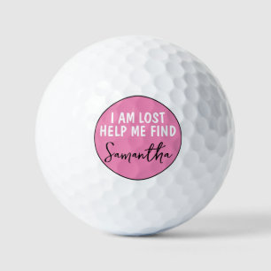 Balles De Golf Golf Je suis Lost thème Pink Golf Balls