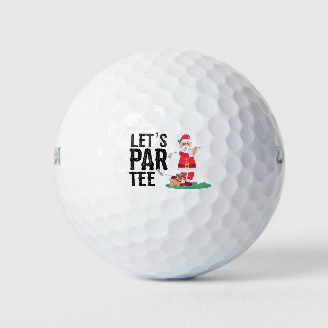 Balles De Golf Golf Let's Par tee avec Noël au Père Noël (Devant)