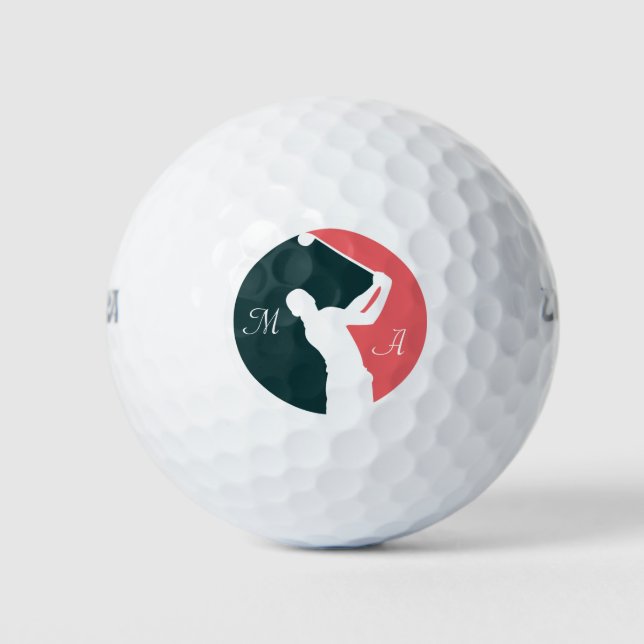 Balles De Golf Golf moderne typographie initiales monogramme élég (Devant)
