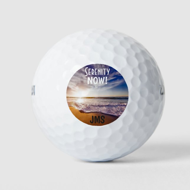 Balles De Golf Golf Monogramme Drôle Humoristique Plage Serenity  (Devant)