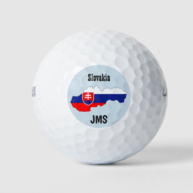 Balles De Golf Golf Monogramme Slovaquie Drapeau (Devant)