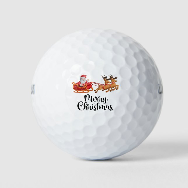 Balles De Golf Golf Santa Claus Joyeux cadeau de Noël pour golfeu (Devant)