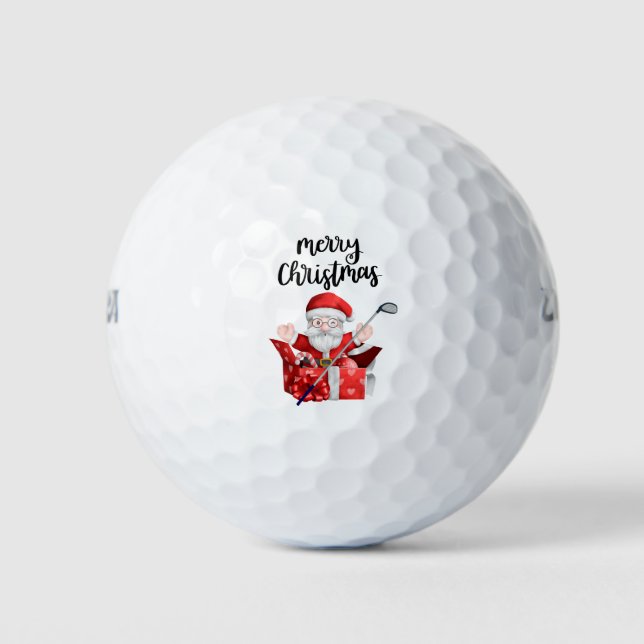 Balles De Golf Golf Santa Claus Joyeux Noël (Devant)