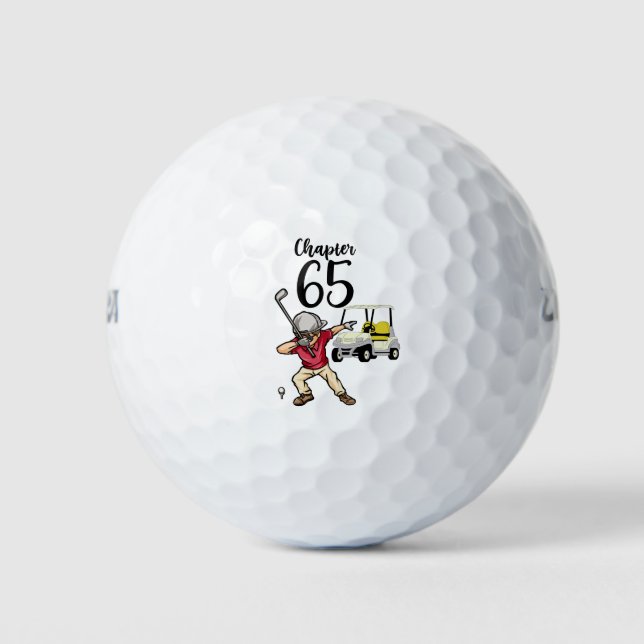 Balles De Golf Golfer 65e anniversaire Dabbing avec voiturette de (Devant)