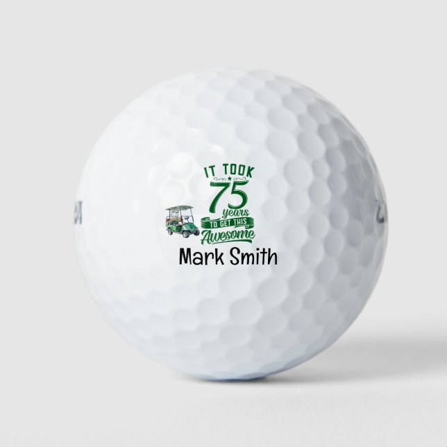 Balles De Golf Golfer 75th Birthday  (Devant)