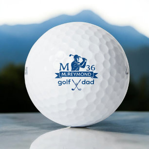 Balles De Golf Golfer Blue Initial avec nom et âge