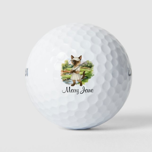 Balles De Golf Golfer themed for Bachelorette Bride Cat Lovers (Devant)