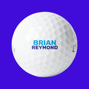 Balles De Golf Golfers Simple Blue Bold Nom