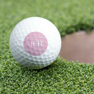 Balles De Golf Golfeur Moderne Monogramme Simple Pour Elle Rose É
